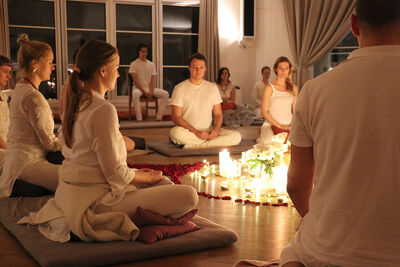 Consciousness of Fire - students are connecting to the fire element in a Tantra ritual